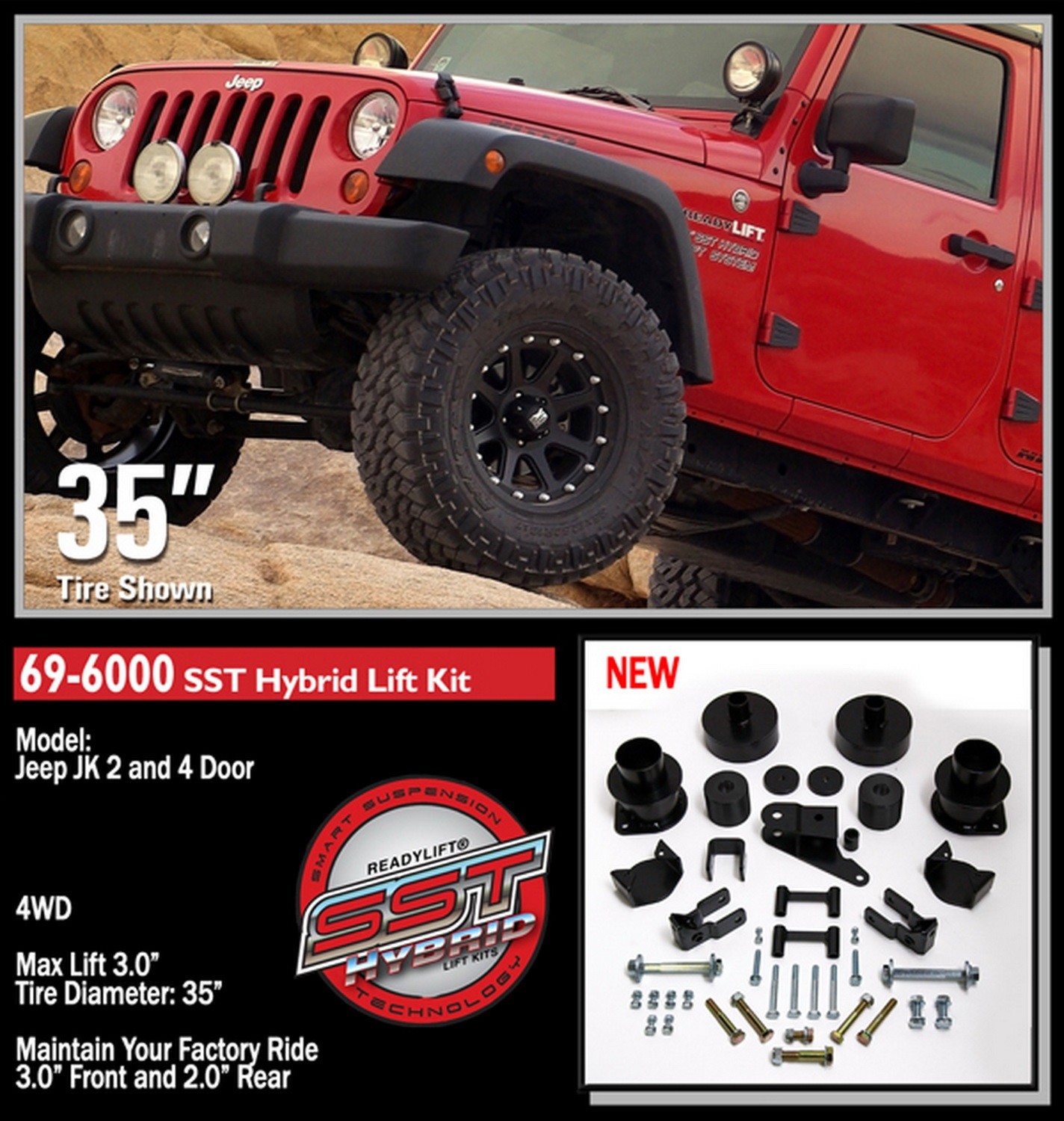 ReadyLift | SST Lift Kit Fits 07-18 Wrangler | (JK)