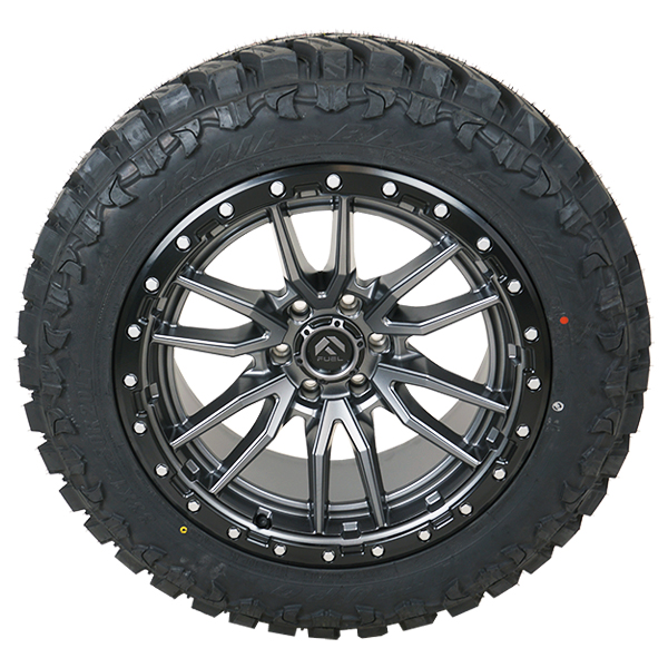 20x9 1 Fuel Offroad D680 Gray-Silver 33x12.50R20 Atturo Tires Trail Blade M/T