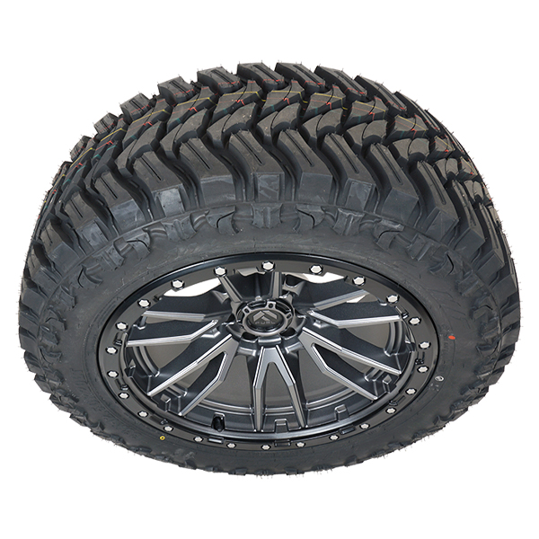20x9 1 Fuel Offroad D680 Gray-Silver 33x12.50R20 Atturo Tires Trail Blade M/T