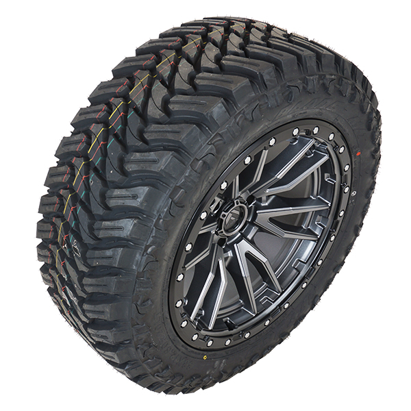 20x9 1 Fuel Offroad D680 Gray-Silver 33x12.50R20 Atturo Tires Trail Blade M/T