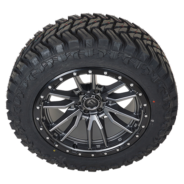 20x9 1 Fuel Offroad D680 Gray-Silver 33x12.50R20 Atturo Tires Trail Blade M/T