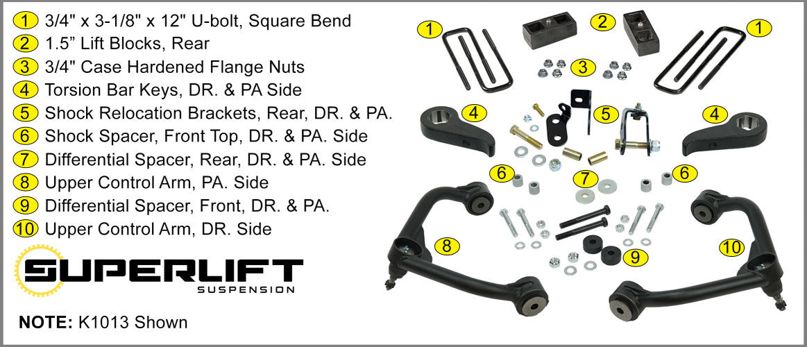 Superlift | 20-21 Chevy Silverado 2500HD 3500HD - 3in | Lift Kit with Shock Extensions