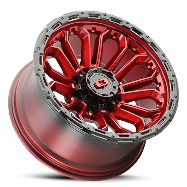 Vision Wheels Korupt 405 Gloss Red Gloss Black Lip 16x8 0mm Offset 5x127 (5x5)