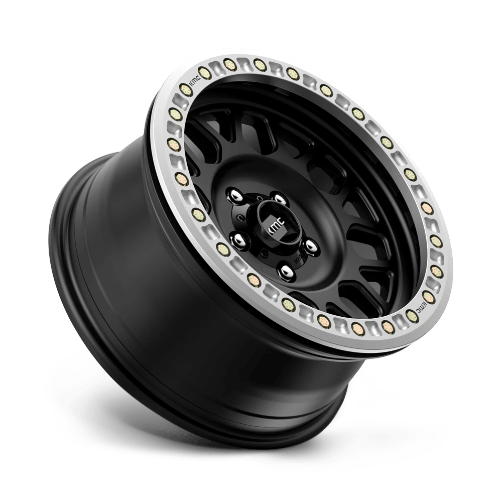 KMC Wheels Grenade KM234 Satin Black Beadlock 20x9 -12mm Offset 8x165.1 (8x6.5)