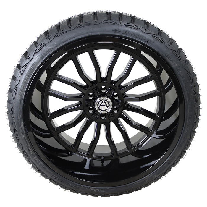 24x14 Artem Offroad A204 Black 33x14.50R24 Haida Tires HD878 Rugged Terrain RT