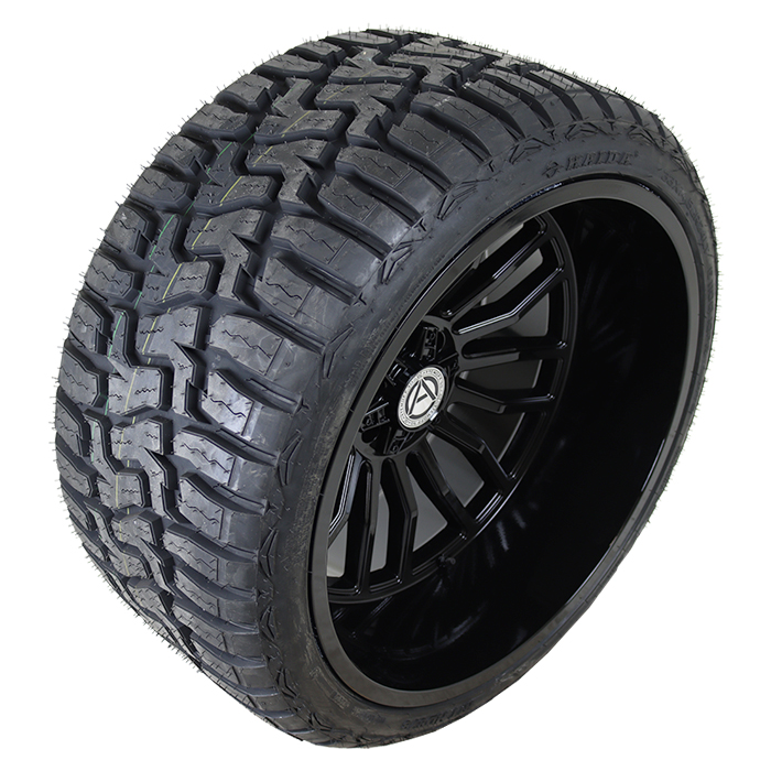 24x14 Artem Offroad A204 Black 33x14.50R24 Haida Tires HD878 Rugged Terrain RT