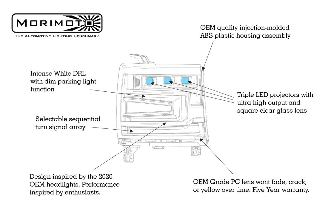Morimoto | XB LED Headlights Chevrolet | Silverado 1500 16-18 Pair ASM