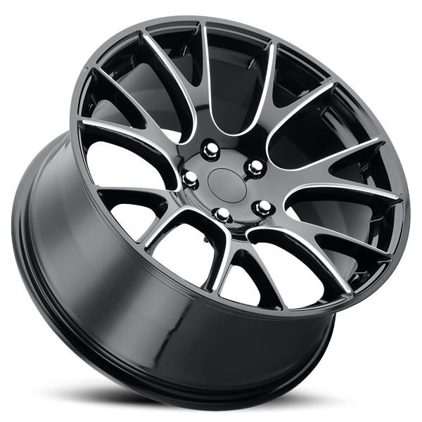 20x9.5 Gloss Black Milled Machined Wheel Replica Tech Dodge Hellcat 5x115 18