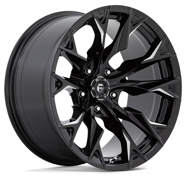 20x9 Fuel Offroad FLAME D803 Black/Milled 33x12.50R20 AMP Tires Terrain Pro A/T