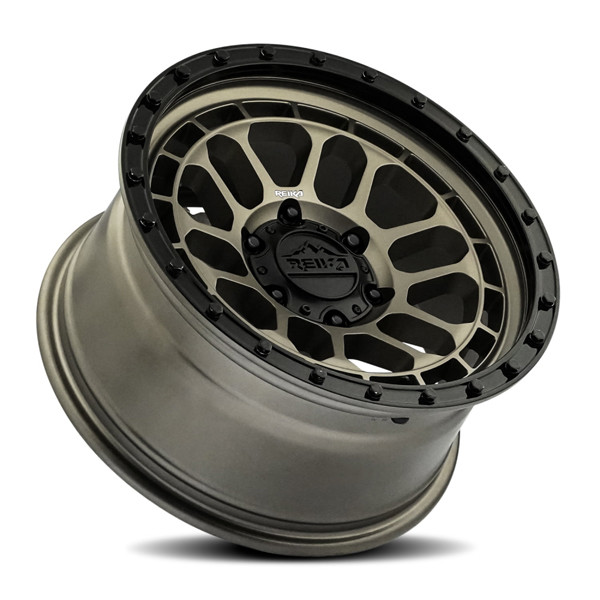 Reika Wheels Rambler R35 Satin Bronze Black Ring 17x8.5 0mm Offset 6x120
