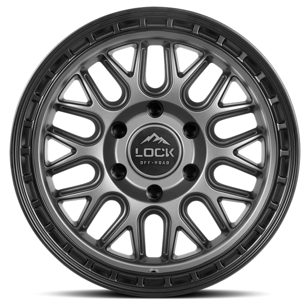 Lock Offroad Wheels Onyx Matte Grey with Matte Black Ring 17x9 1mm Offset 5x127 (5x5)