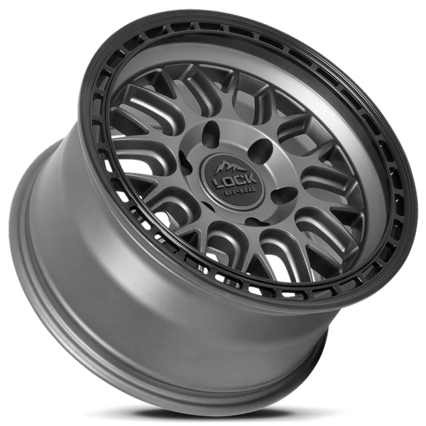 Lock Offroad Wheels Onyx Matte Grey with Matte Black Ring 17x9 1mm Offset 5x127 (5x5)