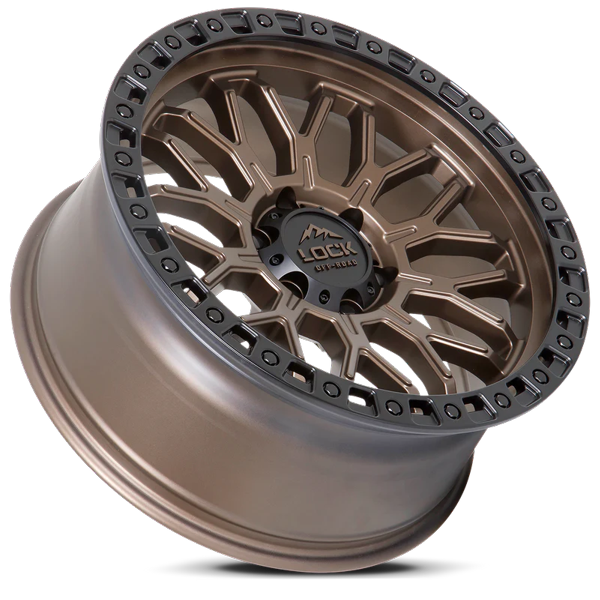 Lock Offroad Wheels Combat Matte Bronze with Matte Black Ring 20x9 0mm Offset 5x127 (5x5)