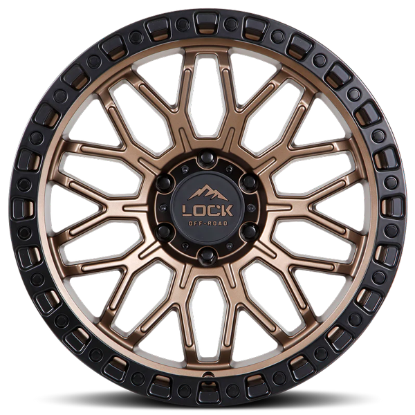 Lock Offroad Wheels Combat Matte Bronze with Matte Black Ring 20x9 0mm Offset 5x127 (5x5)