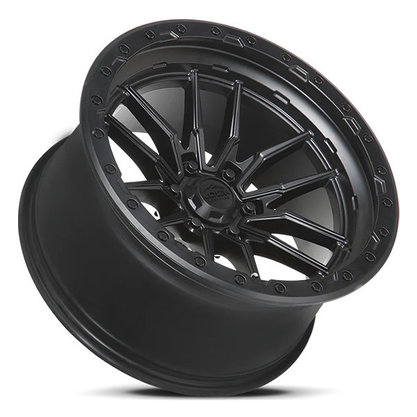 Lock Offroad Wheels Krawler Matte Black With Matte Black Ring 22x10 -18mm Offset 6x135