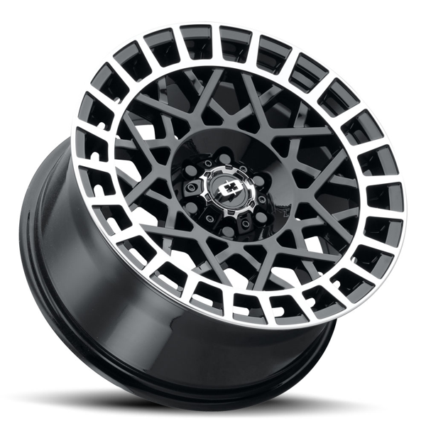 Vision Wheels Savage 349 Gloss Black Machined Lip 17x8.5 12mm Offset 6x120