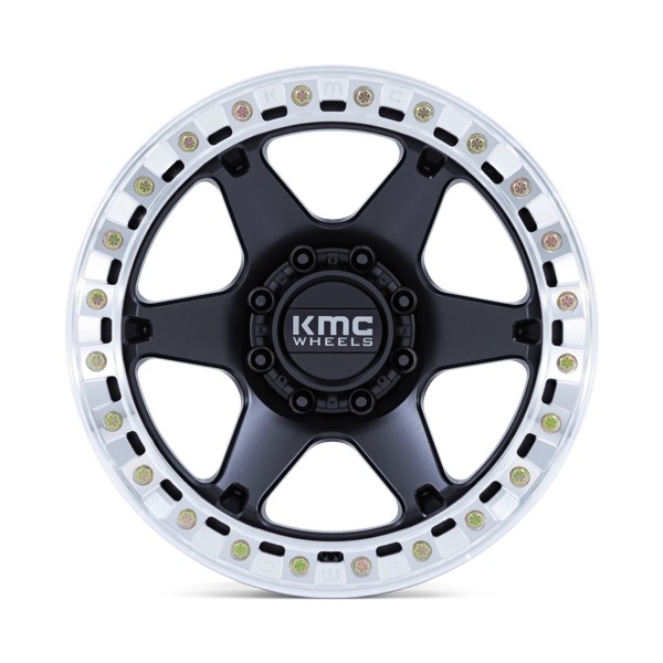 KMC Wheels VI Beadlock KM238 Satin Black with Machined Ring 17x9 -38mm Offset 6x139.7 (6x5.5)