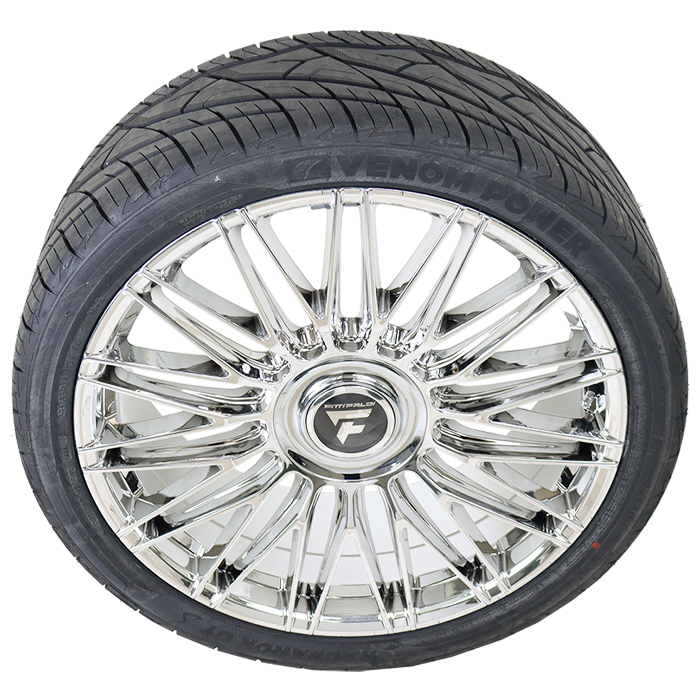 24x10 Fittipaldi 369MC Chrome 305/35R24 Venom Power Tires Ragnarok GTS