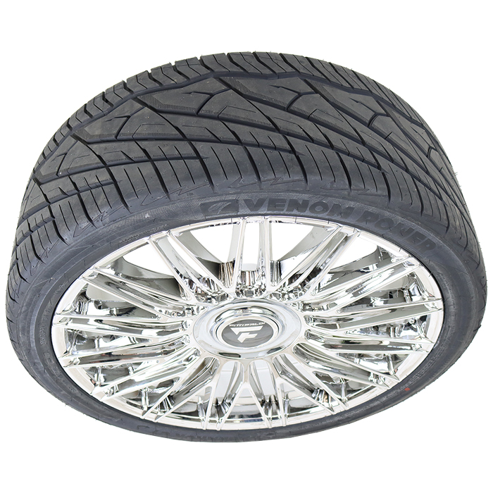 24x10 Fittipaldi 369MC Chrome 285/40R24 Venom Power Tires Ragnarok GTS