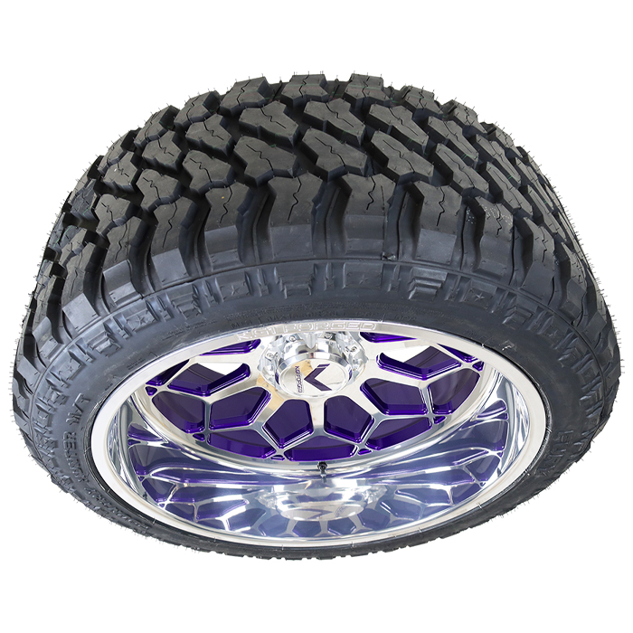KG1 Forged Spreader Polished Purple Milled Fury Country Hunter M/T