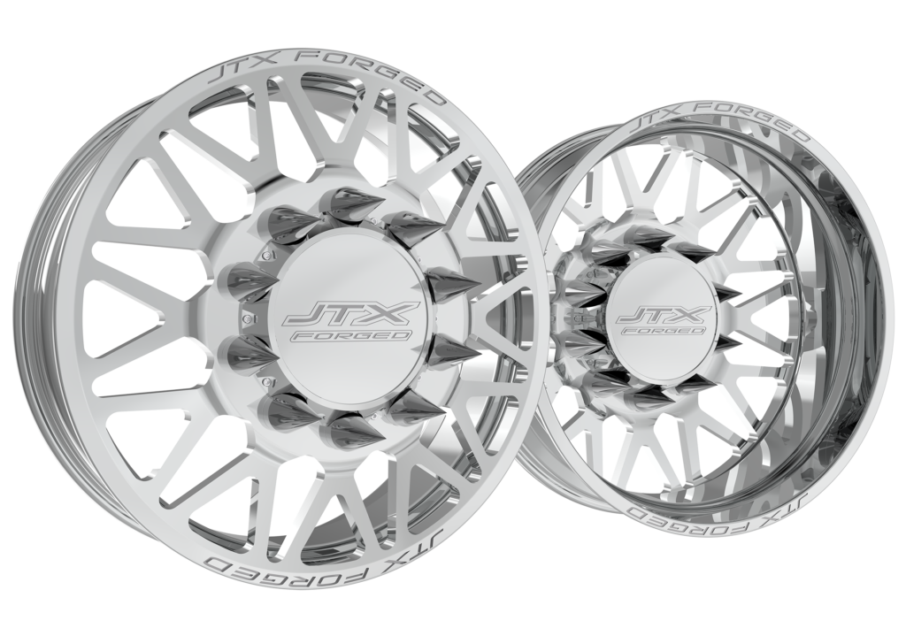 24x8.25 JTX Combat Dually Wheel and tire package 35x12.50R24 Venom Power RT+ Tires