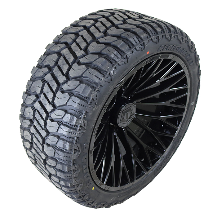 24x12 TIS 566B All Black 33x12.50R24 Radar Tires Renegade R/T