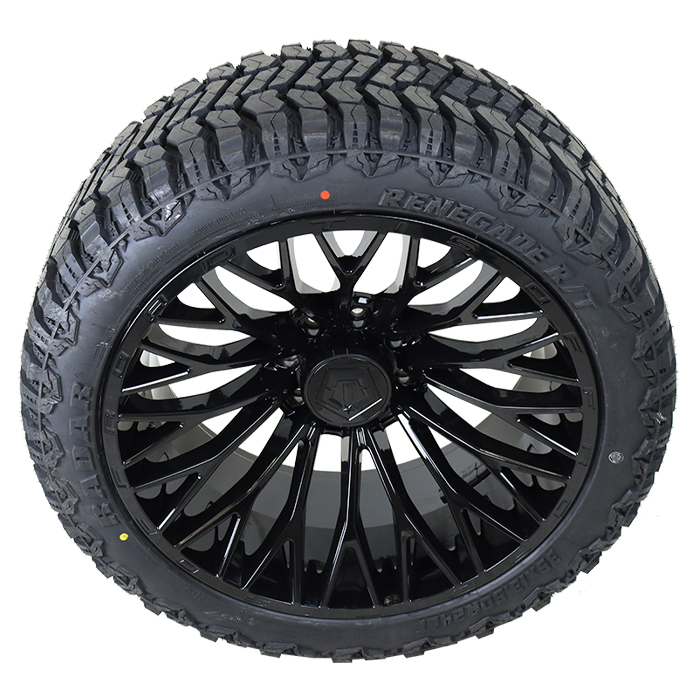 24x12 TIS 566B All Black 33x12.50R24 Radar Tires Renegade R/T
