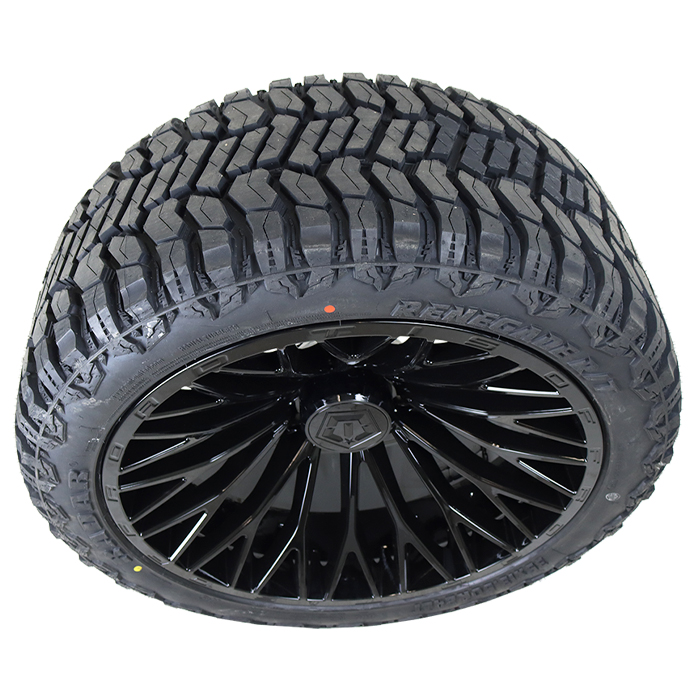 24x12 TIS 566B All Black 33x12.50R24 Radar Tires Renegade R/T