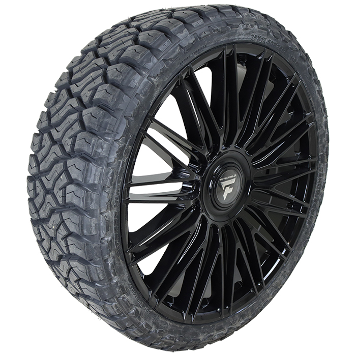 24x10 Fittipaldi 369B All Black 35x12.50R24 Venom Power Tires Terra Hunter R/T Plus