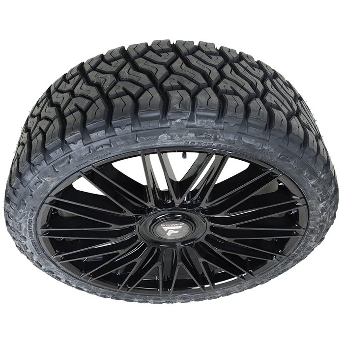 24x10 Fittipaldi 369B All Black 35x12.50R24 Venom Power Tires Terra Hunter R/T Plus