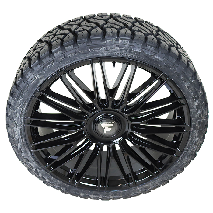 24x10 Fittipaldi 369B All Black 35x12.50R24 Venom Power Tires Terra Hunter R/T Plus