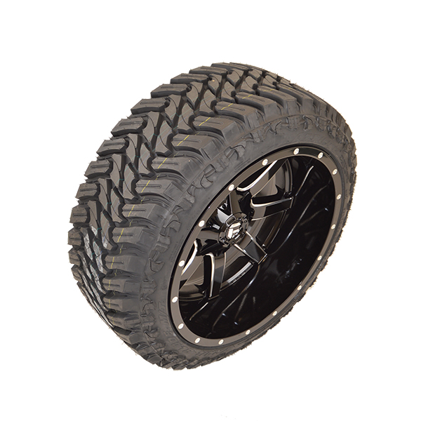 22x12 Fuel Offroad D610 Black Milled 33x12.50R22 Atturo Tires Trail Blade M/T