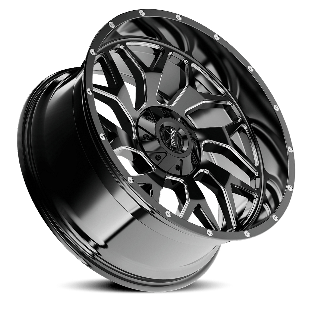 Torque Wheels Vortex TW427C Gloss Black Milled 22x10 -18mm Offset 6x135,6x139.7 (6x5.5)