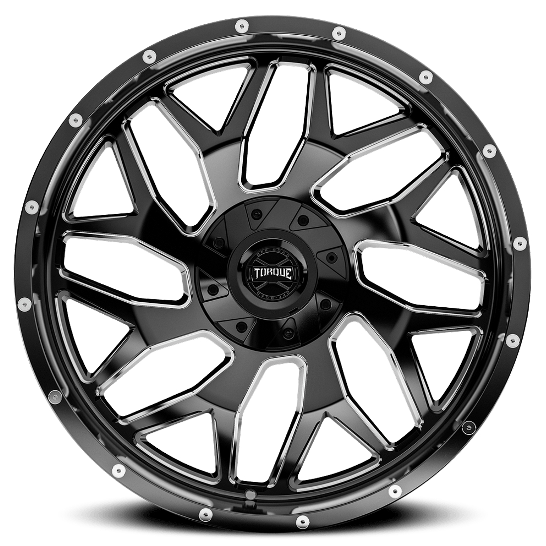 Torque Wheels Vortex TW427C Gloss Black Milled 22x10 -18mm Offset 6x135,6x139.7 (6x5.5)