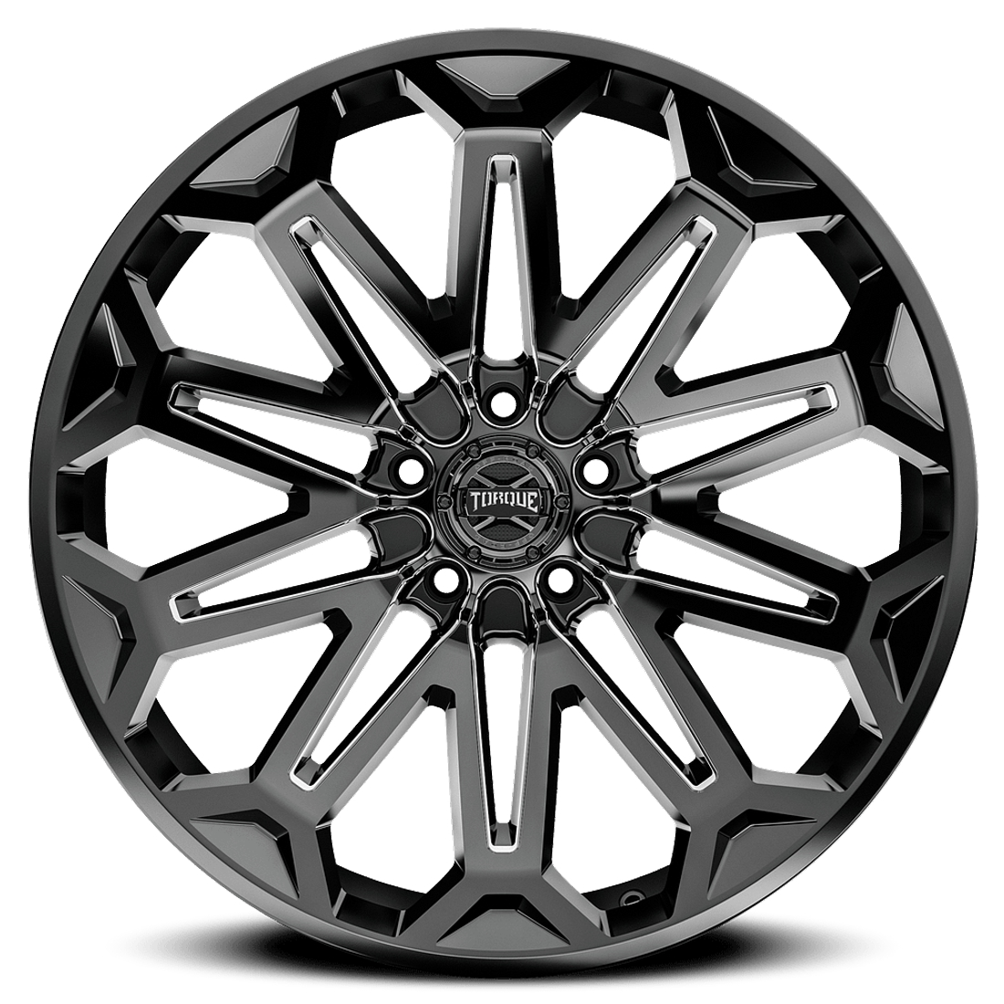 Torque Wheels Xcelerate TW406C Gloss Black Milled 22x10 -18mm Offset 5x127 (5x5)