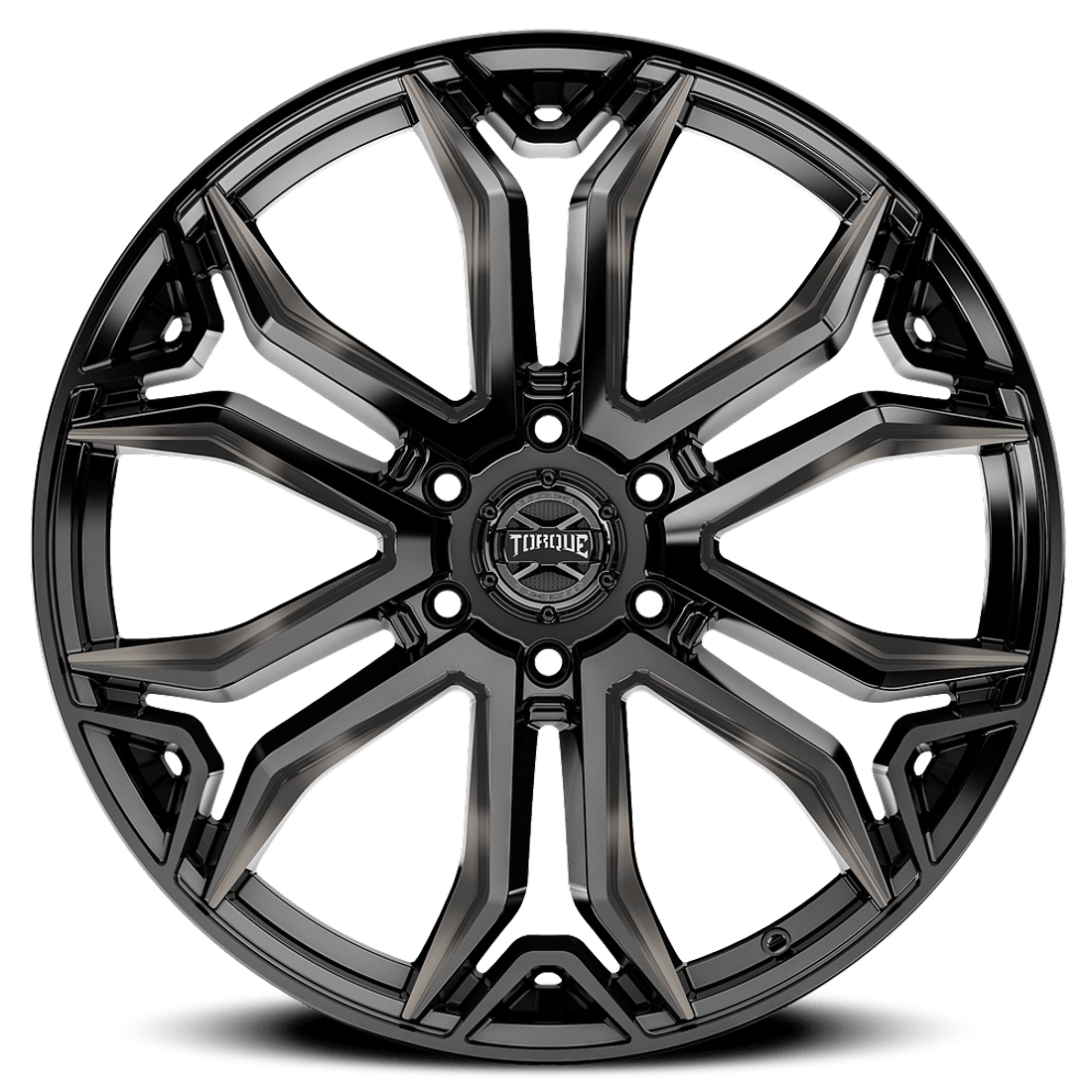 Torque Wheels Rage TW436C Gloss Black Milled Dark Tint 22x10 -18mm Offset 6x139.7 (6x5.5)