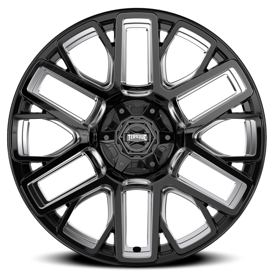 Torque Wheels Slope TW428C Gloss Black Milled 22x10 -18mm Offset 6x135,6x139.7 (6x5.5)