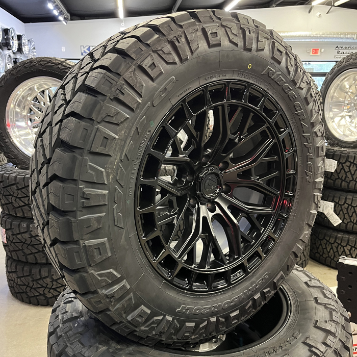 Fuel Offroad FC869 Sigma Blackout Gloss Black Lip 20x9 1mm 6x139.7 (6x5.5) | Nitto Ridge Grappler 35x11.50R20 E