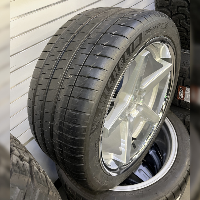 Ferrada FR3 Silver Face Chrome Lip 20x10 40mm 5x120 Michelin Pilot Sport 4S 285/35ZR20 XL
