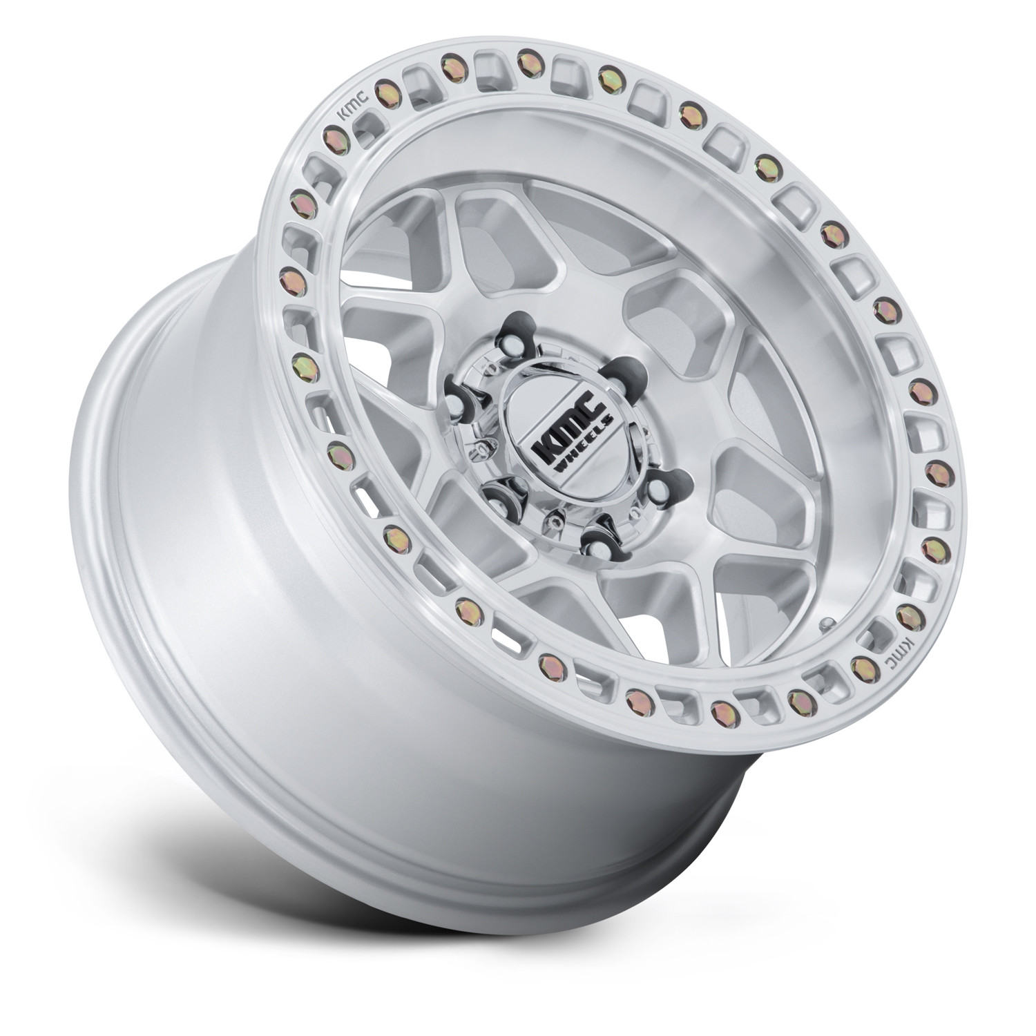 KMC KM553 Torx Gloss Silver Machined Face | KM553SD17856825