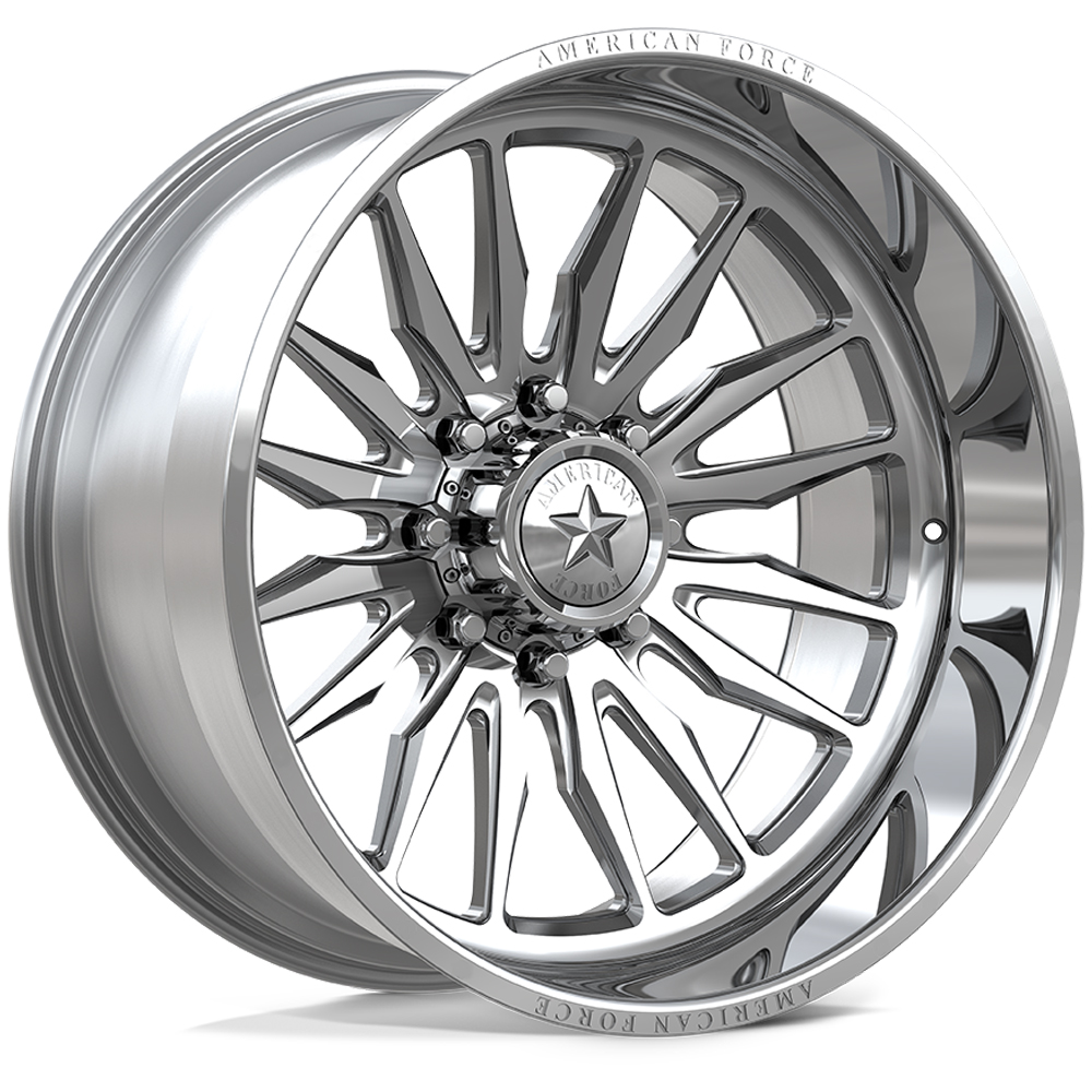 24x14 American Force CKH54 Polished 33x13.50R24 Venom Power Tires